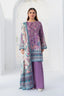 3 Piece Unstitched Purple Premium Printed Lawn