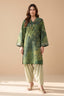 Grid Khaddar Unstitched 1 Piece Green