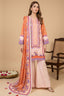 Peach 3 Piece Unstitched Premium Printed Lawn