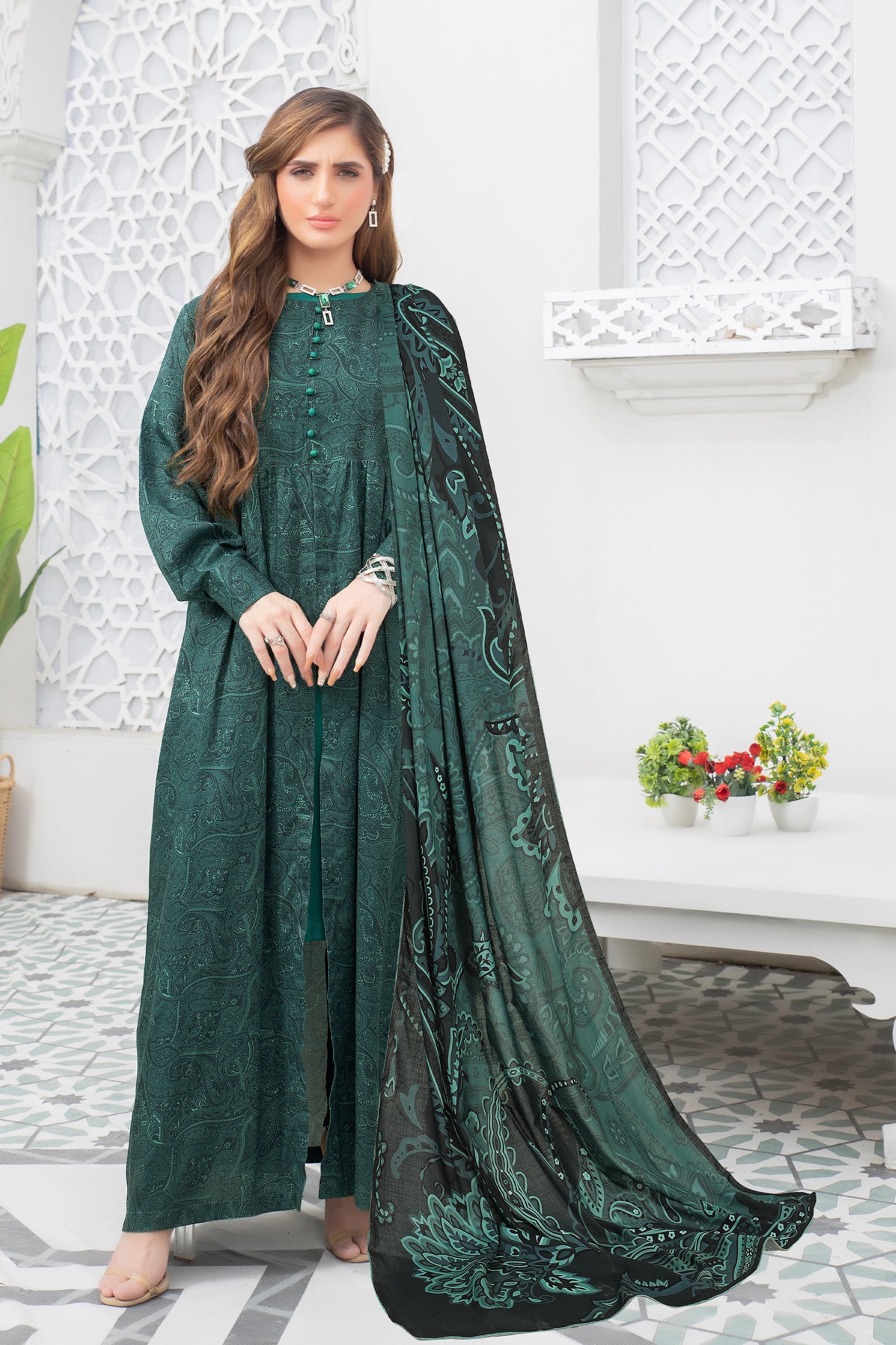 2 piece unstitched Slate Twill Marina Suit - safa noor marina collection