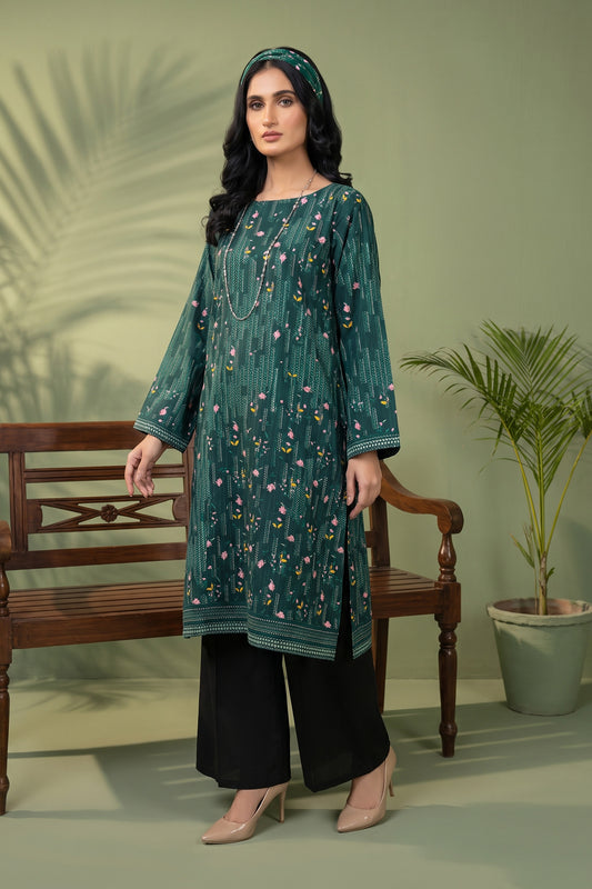 1 Piece Unstitched Doriya Khaddar Bottle Green