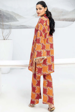 1 Piece Unstitched Brown Embroidered Lawn - (Vol-56/06)1P-S-24-D-3 - SAFANOOR