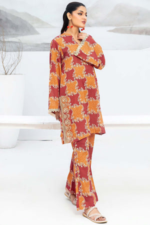 1 Piece Unstitched Brown Embroidered Lawn - (Vol-56/06)1P-S-24-D-3 - SAFANOOR