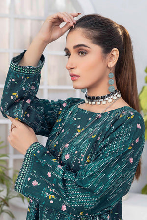 1 Piece Unstitched Doriya Khaddar Bottle Green - SafaNoor