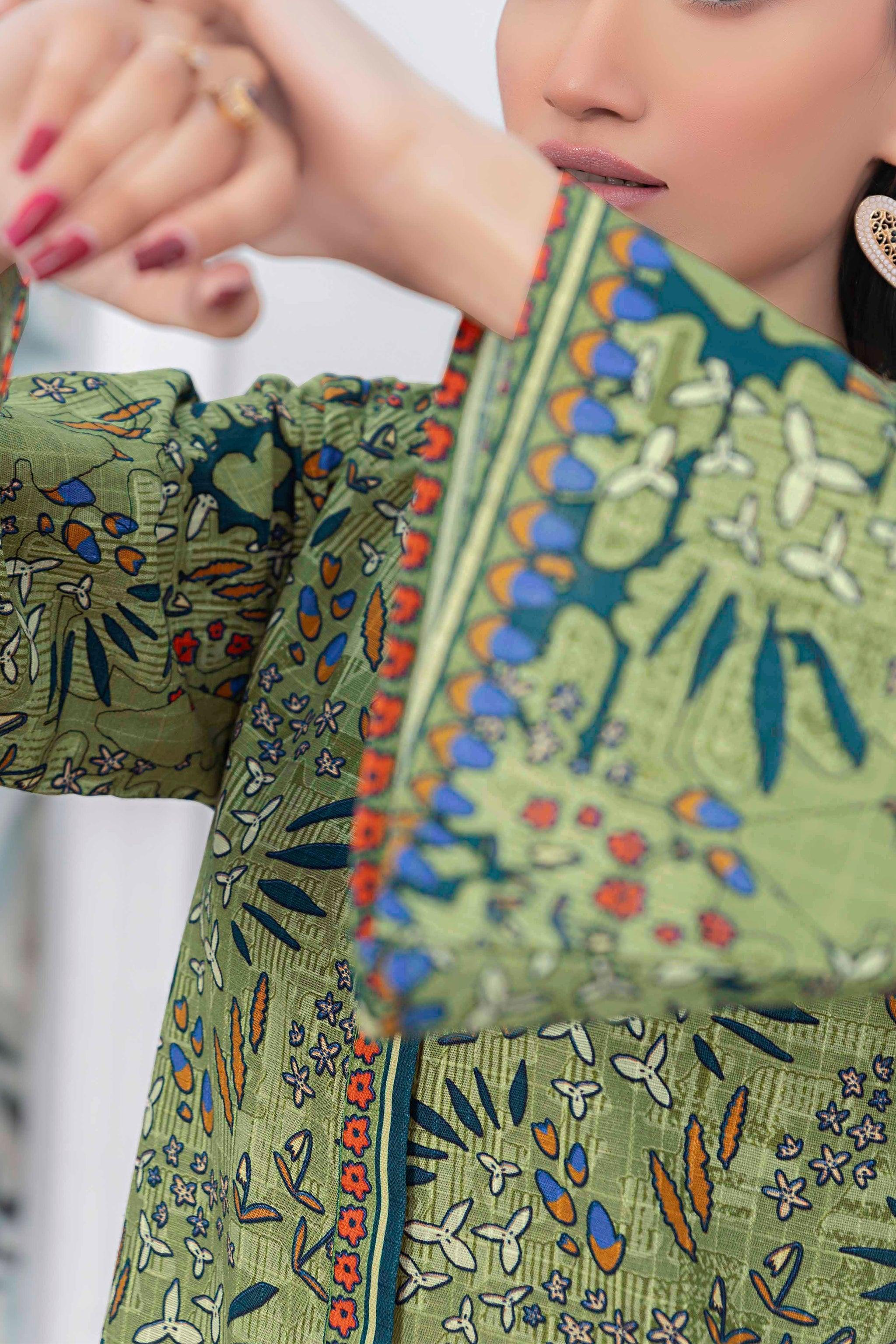 1 Piece Unstitched Doriya Khaddar Green - SafaNoor