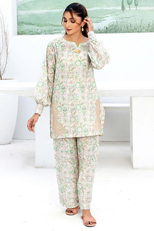 1 Piece Unstitched White Embroidered Lawn - (Vol-56/06)1P-S-24-D-18 - SAFANOOR