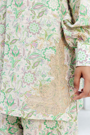 1 Piece Unstitched White Embroidered Lawn - (Vol-56/06)1P-S-24-D-18 - SAFANOOR