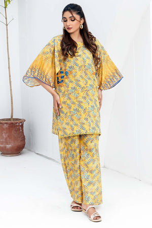 1 Piece Unstitched Yellow Embroidered Lawn - (Vol-56/06)1P-S-24-D-16 - SAFANOOR