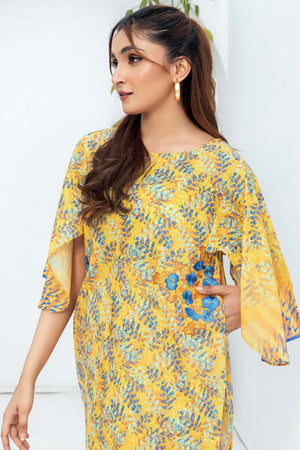 1 Piece Unstitched Yellow Embroidered Lawn - (Vol-56/06)1P-S-24-D-16 - SAFANOOR