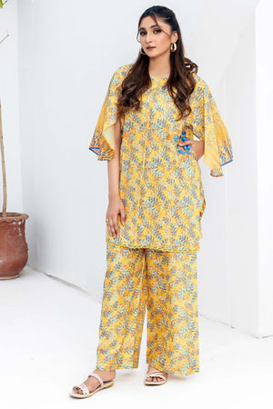 1 Piece Unstitched Yellow Embroidered Lawn - (Vol-56/06)1P-S-24-D-16 - SAFANOOR