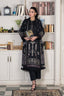 3 Piece Unstitched Black Luxury Embroidered Lawn
