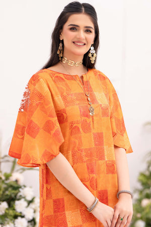 Jugnoo 1pcs unstitched collection digital grid lawn embroidered shirt summer 2024 by safanoor