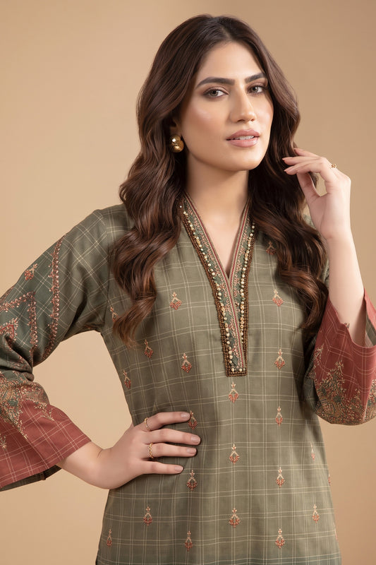1 PIECE / SHIRT ONLY- GRID KHADDAR