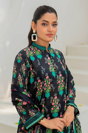 3 Piece Unstitched Chic Black Printed Lawn - SafaNoor