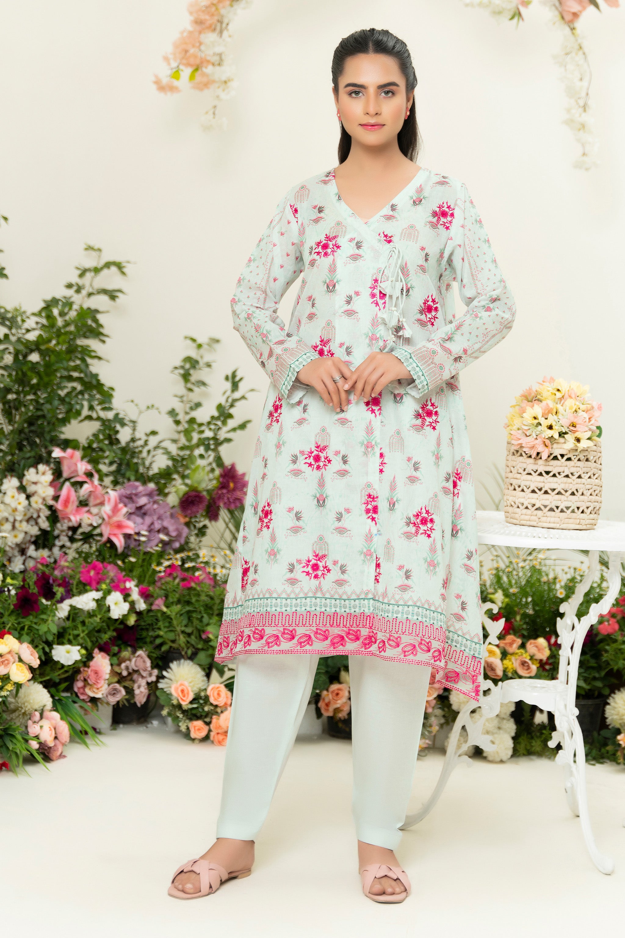 2 Piece Aqua Unstitched Embroidered Lawn - (Vol-39/14)2P-S-25-D13 - SAFANOOR