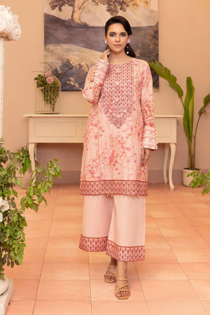 2 Piece Baby Pink Unstitched Embroidered Lawn - (Vol-37/06)2P-S-25-D6 - SAFANOOR
