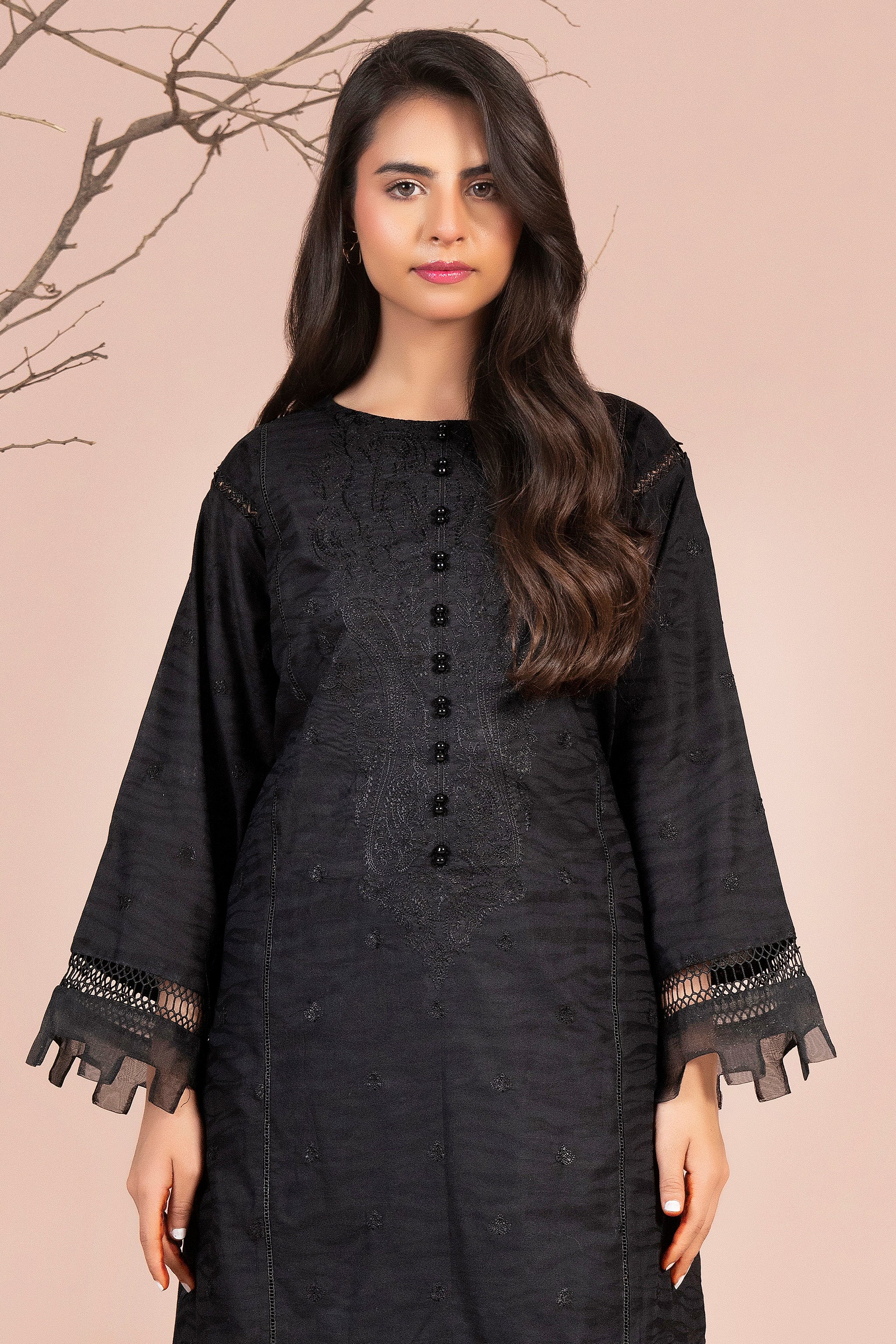 2 Piece Black Unstitched Embroidered Lawn - (Vol-40/04)2P-S-25-D-11 - SAFANOOR