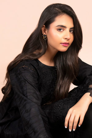 2 Piece Black Unstitched Embroidered Lawn - (Vol-40/04)2P-S-25-D-11 - SAFANOOR