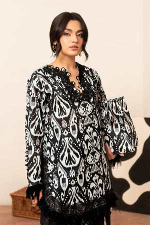 2 Piece Black Unstitched Self Jacquard Lawn - (Vol-38/04)2P-S-25-D7 - SAFANOOR