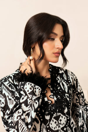 2 Piece Black Unstitched Self Jacquard Lawn - (Vol-38/04)2P-S-25-D7 - SAFANOOR