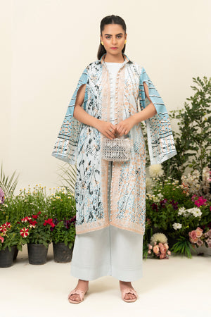 2 Piece Cyan Unstitched Embroidered Lawn - (Vol-39/14)2P-S-25-D10 - SAFANOOR