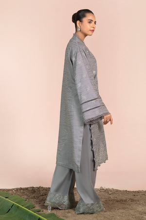 2 Piece Gray Unstitched Embroidered Lawn - (Vol-40/04)2P-S-25-D-8 - SAFANOOR