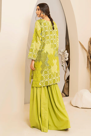 2 Piece Olive Embroidered Cotton Unstitched - SafaNoor