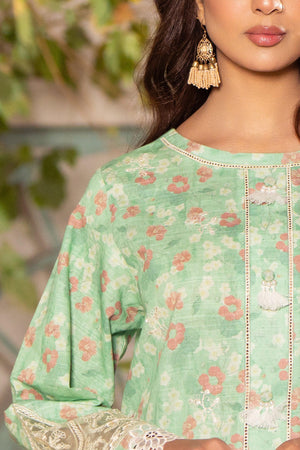 2 Piece Mint Green Unstitched Naps Khaddar - SafaNoor