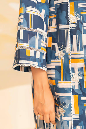 2 Piece Oxford Blue Embroidered Cotton Unstitched - (Vol-27/01)2P-W-24-D-12 - SAFANOOR