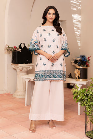 2 Piece Peach Unstitched Embroidered Lawn - (Vol-37/06)2P-S-25-D12 - SAFANOOR
