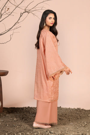 2 Piece Peach Unstitched Embroidered Lawn - (Vol-40/04)2P-S-25-D-1