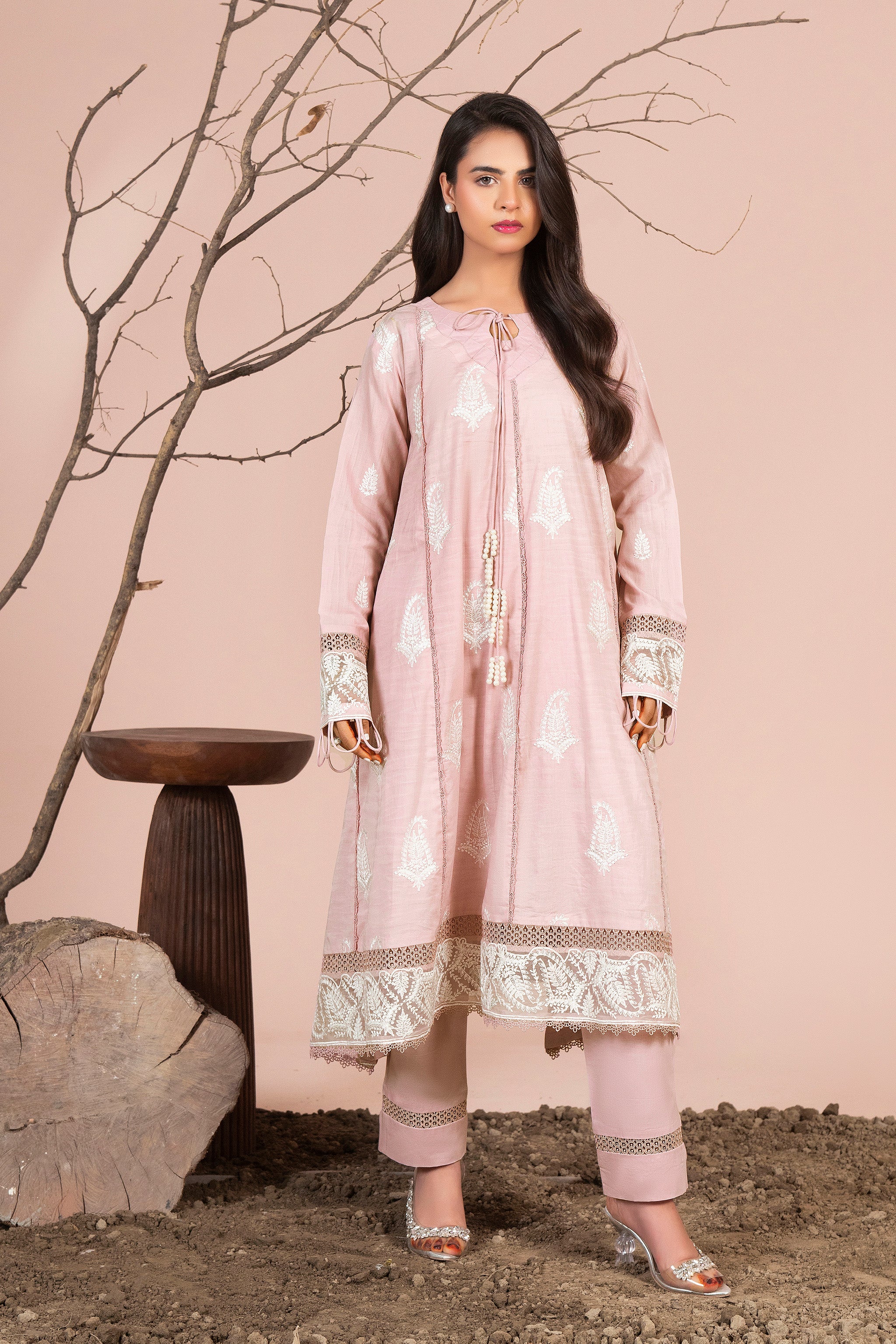 2 Piece Pink Unstitched Embroidered Lawn - (Vol-40/04)2P-S-25-D-9 - SAFANOOR