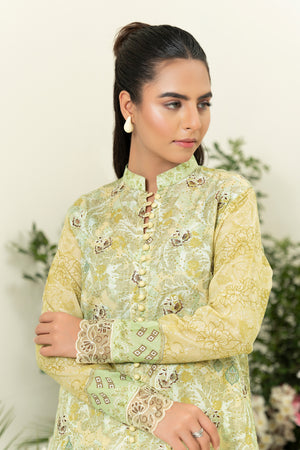 2 Piece Pistachio Unstitched Embroidered Lawn - (Vol-39/14)2P-S-25-D15 - SAFANOOR
