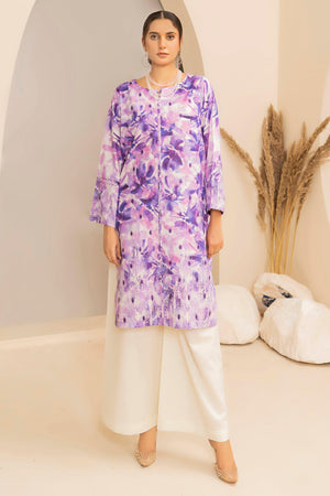 2 Piece Purple Embroidered Cotton Unstitched - SafaNoor