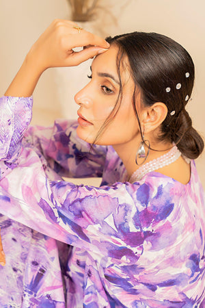 2 Piece Purple Embroidered Cotton Unstitched - SafaNoor