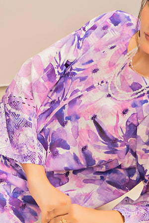 2 Piece Purple Embroidered Cotton Unstitched - SafaNoor