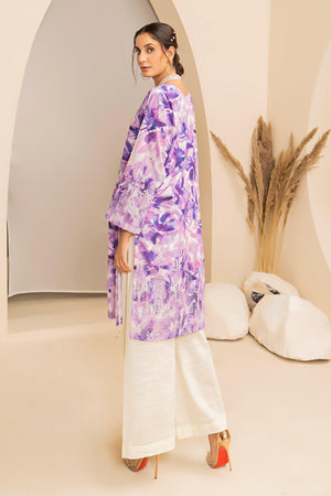 2 Piece Purple Embroidered Cotton Unstitched - SafaNoor