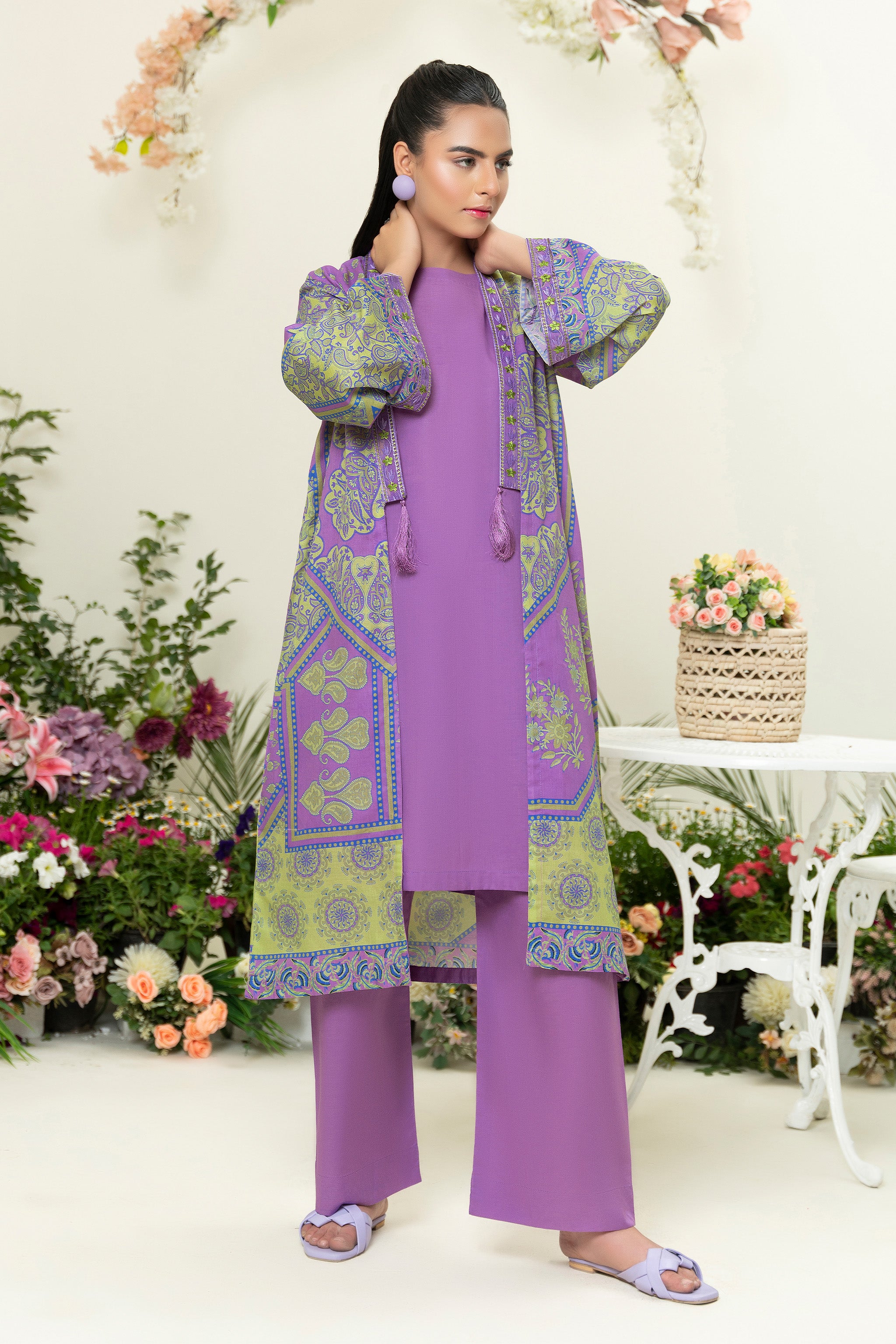 2 Piece Purple Unstitched Embroidered Lawn - (Vol-39/14)2P-S-25-D5 - SAFANOOR