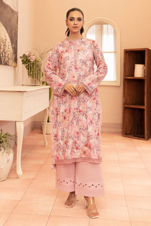 2 Piece Rose Pink Unstitched Embroidered Lawn - (Vol-37/06)2P-S-25-D8 - SAFANOOR