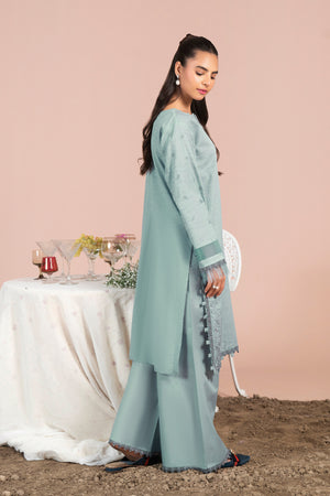 2 Piece Teal Unstitched Embroidered Lawn - (Vol-40/04)2P-S-25-D-4 - SAFANOOR