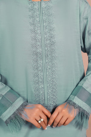 2 Piece Teal Unstitched Embroidered Lawn - (Vol-40/04)2P-S-25-D-4 - SAFANOOR