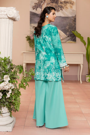 2 Piece Teal Unstitched Embroidered Lawn - (Vol-37/06)2P-S-25-D9 - SAFANOOR