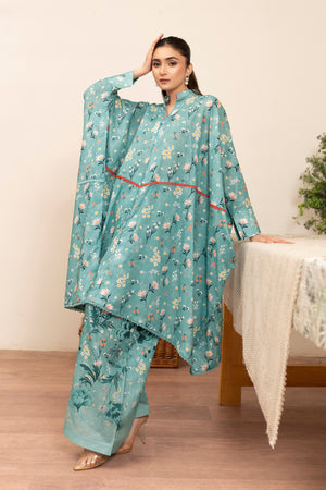 2 Piece Teal Unstitched Self Jacquard Lawn - (Vol-38/04)2P-S-25-D10 - SAFANOOR