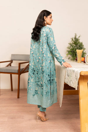 2 Piece Teal Unstitched Self Jacquard Lawn - (Vol-38/04)2P-S-25-D10 - SAFANOOR
