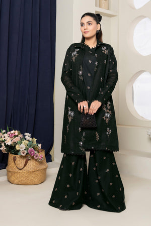 2 Piece Unstitched Black Embroidered Lawn - (Vol-36/03)2P-S-25-D9 - SAFANOOR