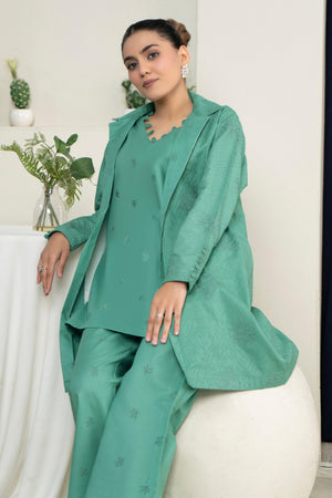 2 Piece Unstitched Dark Cyan Embroidered Lawn - (Vol-36/03)2P-S-25-D10 - SAFANOOR