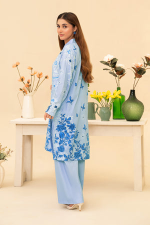 2 Piece Unstitched Ice Blue Printed Cotton - (Vol-42/05)D-1 - SAFANOOR