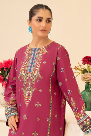 2 Piece Unstitched Maroon Cotton - (Vol-42/05)D-12 - SAFANOOR