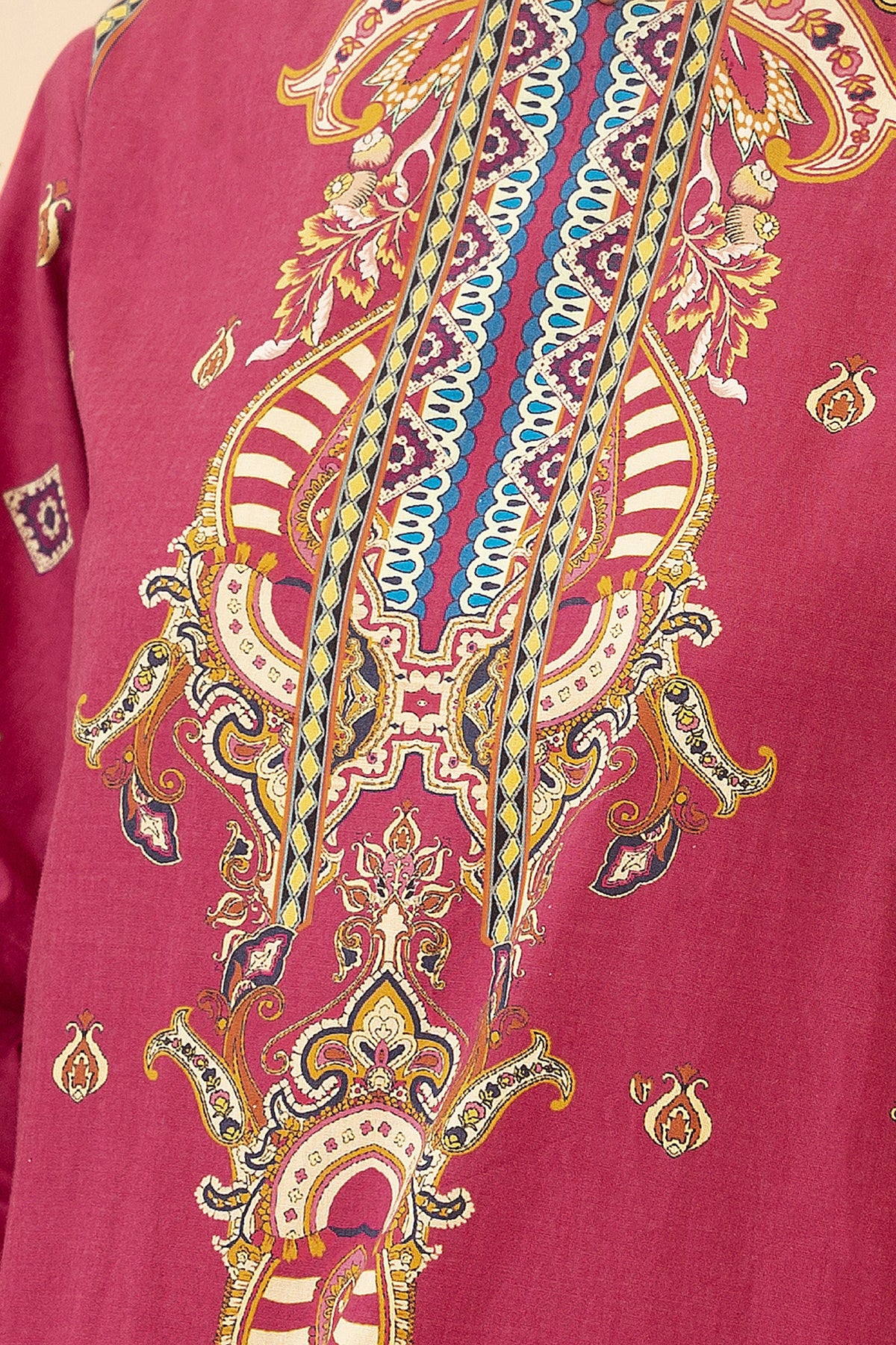 2 Piece Unstitched Maroon Cotton - (Vol-42/05)D-12 - SAFANOOR