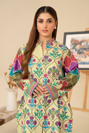 2 Piece Unstitched Olive Printed Cotton - (Vol-42/05)D-4 - SAFANOOR